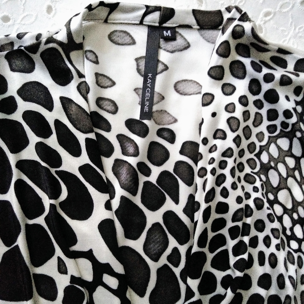 Kay Celine Fuax Wrap Long Sleeve Top (Made in USA) size M - Picture 4 of 9